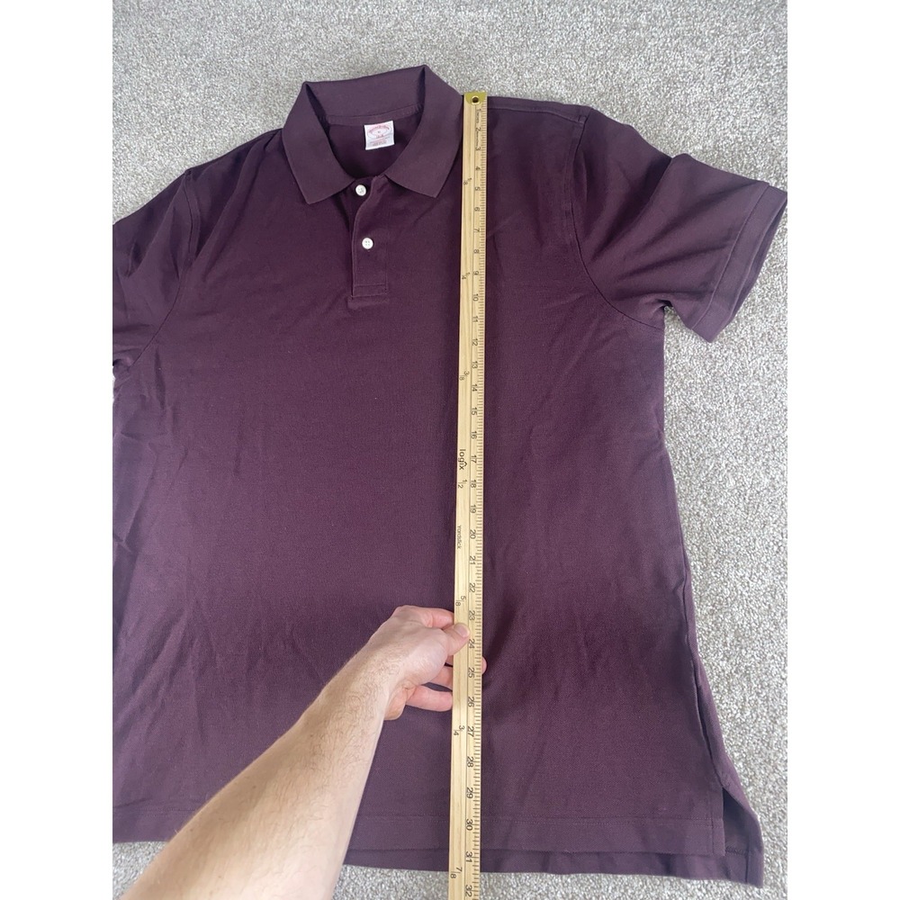 Brooks Brothers Performance Polo Maroon Cotton Mens XL Golden Lamb Preppy Work - Picture 7 of 8